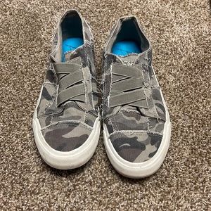 Distressed Blowfish slip ons